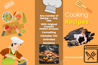 professionally write your recipe ebook and cookbook