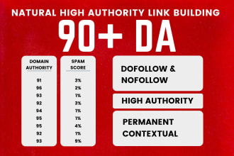 do high authority 90 da natural white hat link building SEO manual backlinks