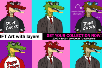 create nft character art design for 1k 5k,10k collection