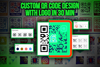do a customized qr code design with a logo in 30 minutes