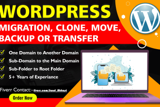 clone, transfer or migrate the wordpress site