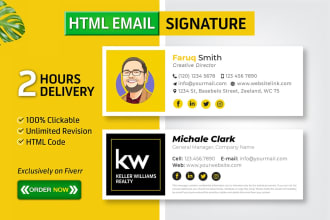 make clickable HTML email signature for gmail, outlook, mac