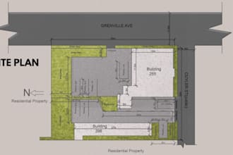 draw property plot plan, site plan for permit