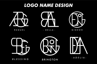 minimalist name design and logo design for company