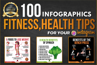 design health, fitness tips infographics for instagram