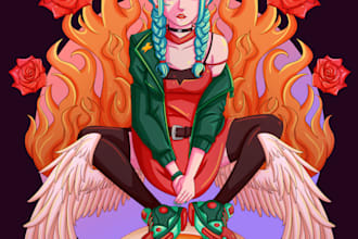 make illustration in psychedelic and hyperpop style