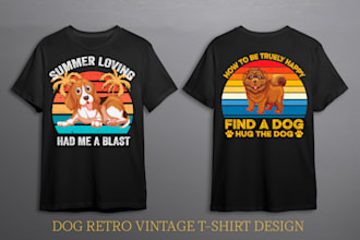 do dog retro vintage tshirt design