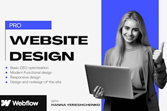 create modern design website, landing page webflow or framer