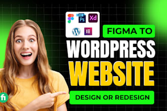 convert figma to wordpress, PSD to wordpress, figma to elementor with basic SEO