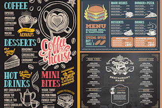 do restaurant menu design, catering menu card, digital menu