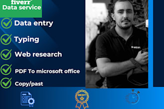 do perfect data entry, web research and copy paste