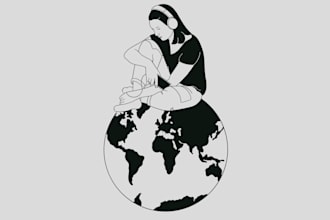 draw a black and white illustration for you
