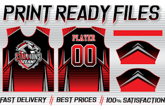layout your jersey design into pattern fit file for printing
