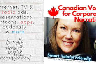 record and produce your canadian female commercial voiceover