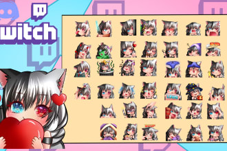 draw beautifull chibi emotes, stikers, for twitch and discord