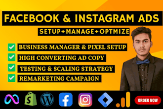 create shopify facebook ads meta fb ad campaign advertising instagram marketing