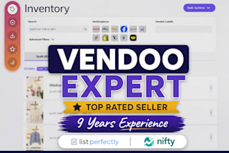create draft listings in vendoo, list perfectly, nifty