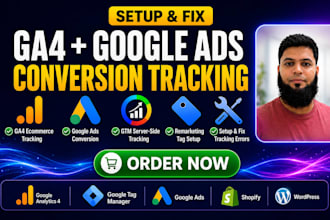 setup ga4, google ads conversion tracking and GTM server side