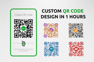 design unique, custom qr code design with logo in 1 hour