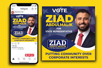 design winning political election campaign social media post ads flyer, banner