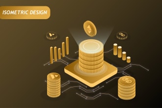 design modern 3d isometric illustration for your website