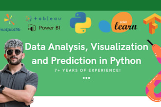 do data analysis, visualization and prediction in python, pandas, matplotlib