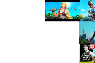 a high quality fortnite thumbnail in blender and photoshop