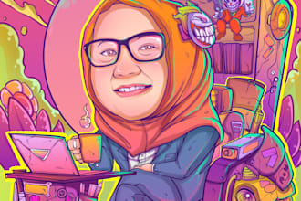draw caricature and vector