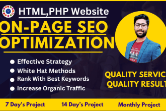 provide onpage SEO optimization service for HTML, PHP, wordpress, wix, shopify
