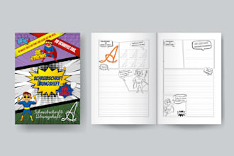 design comic book cover, comic book interior