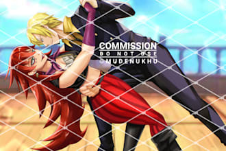 draw couple oc x canon and more in anime style
