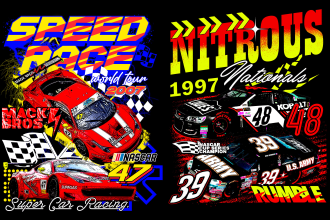 make an vintage nascar tee style for clothing brand