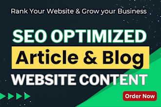 write SEO optimized articles and blog posts, content writing