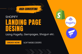 design shopify landing page using shogun, gempages or pagefly