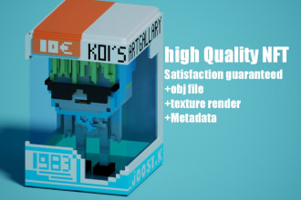 high quality custom nft in a 3d pixel art style