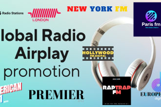 do radio airplay promotion on 10 global stations