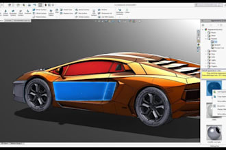do 2d drawings and 3d modelling on solidworks, inventor and autocad with fea
