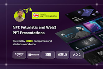 design nft, crypto, art pitch deck, and powerpoint presentation