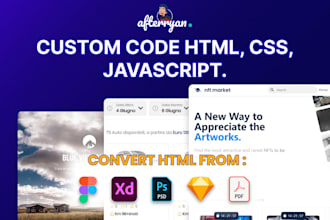 do convert HTML CSS js wordpress webflow from PSD figma PDF image