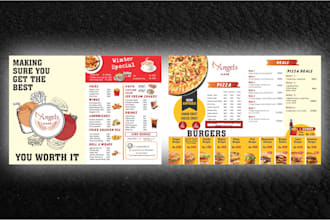 design digital menu paper menu for restaurant