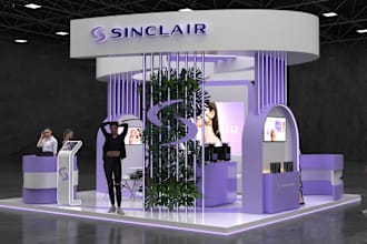 design 3d trade booths, retail displays, exhibition stands, kiosk