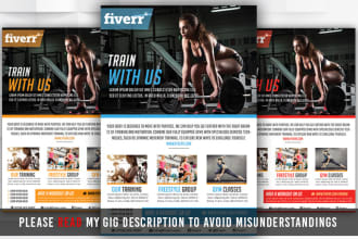design gym, fitness, health flyers