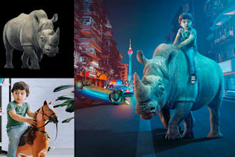 do creative photo manipulation, photoshop editing, and retouching