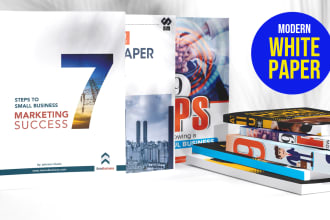 design a modern white paper and workbook