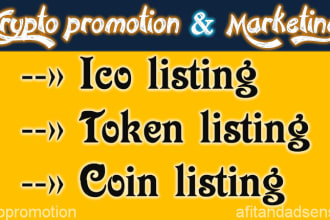 do crypto promotion by submitting token listing coin listing and ico listing