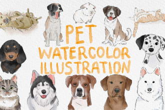 draw a simple watercolor portrait of your pet