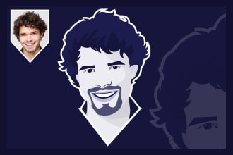 draw minimalist flat line avatar headshot cartoon vector portrait profile photo