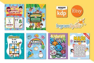 design kids activity book covers for KDP within 24 hours