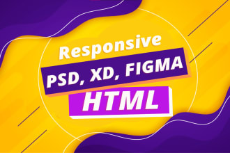 convert PSD to HTML, xd to HTML, figma to HTML