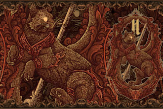 create an amazing engraving illustration